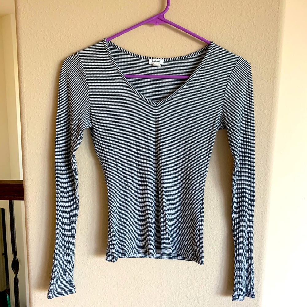 Striped long sleeve top